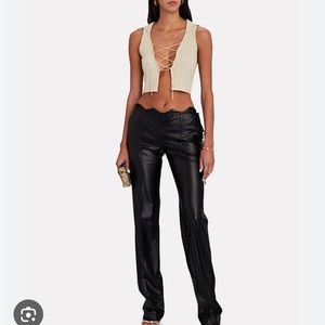 Aya Muse Reposier Tie-Front crop Top